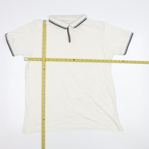 Dunnes Stores Men's White Slim Fit Cotton Polo Shirt XL