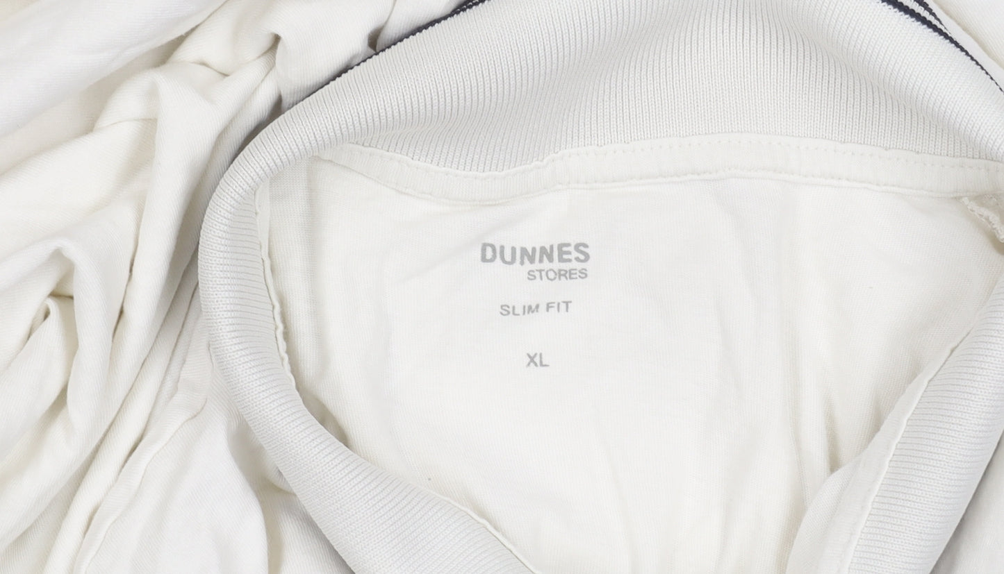 Dunnes Stores Men's White Slim Fit Cotton Polo Shirt XL