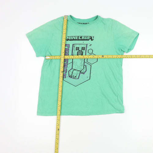 Minecraft Boys Green Creeper Graphic T-Shirt 10-11 Years 100% Cotton