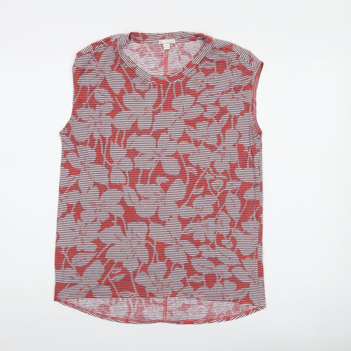 Gap Women Red Floral Striped Sleeveless Tank Top M