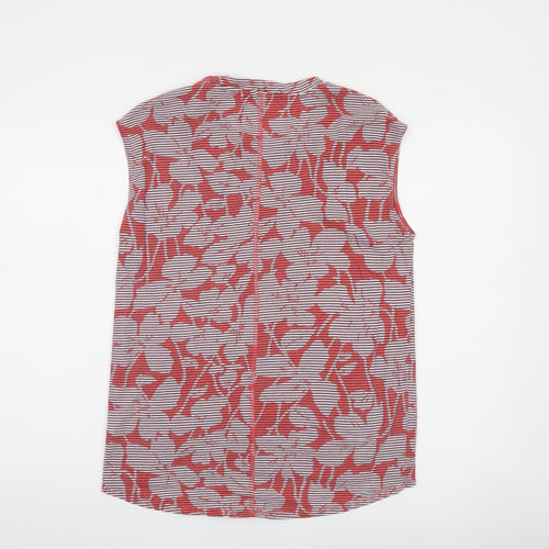 Gap Women Red Floral Striped Sleeveless Tank Top M
