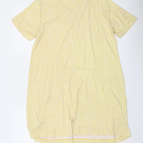 Two Danes Womens Yellow Striped V-Neck Tunic T-Shirt M