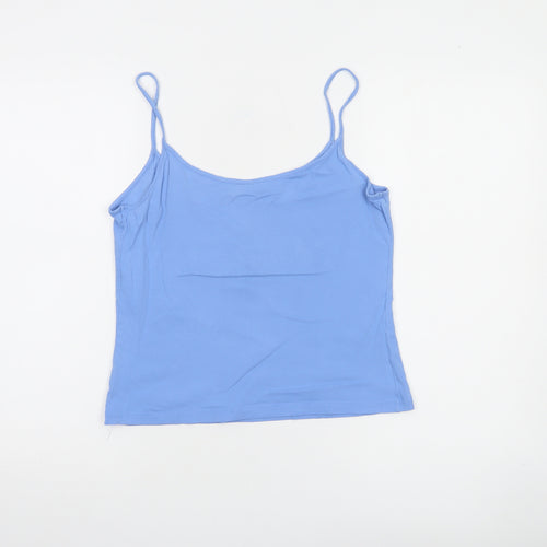 Marks & Spencer Women Blue Cami Nightshirt UK 12 Cotton Sleeveless