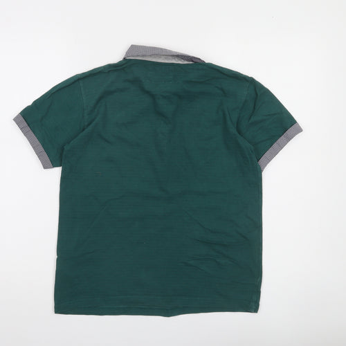 Jasper Conran Boys Green Polo Shirt 12-13 Years Short Sleeve Cotton