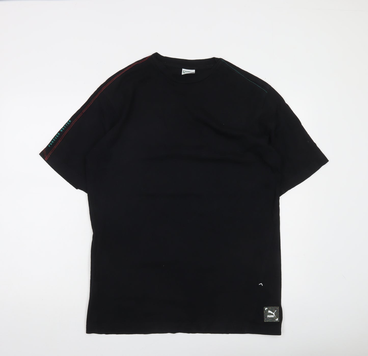 Puma Men's Black Short Sleeve Cotton Crew Neck T-Shirt Size S