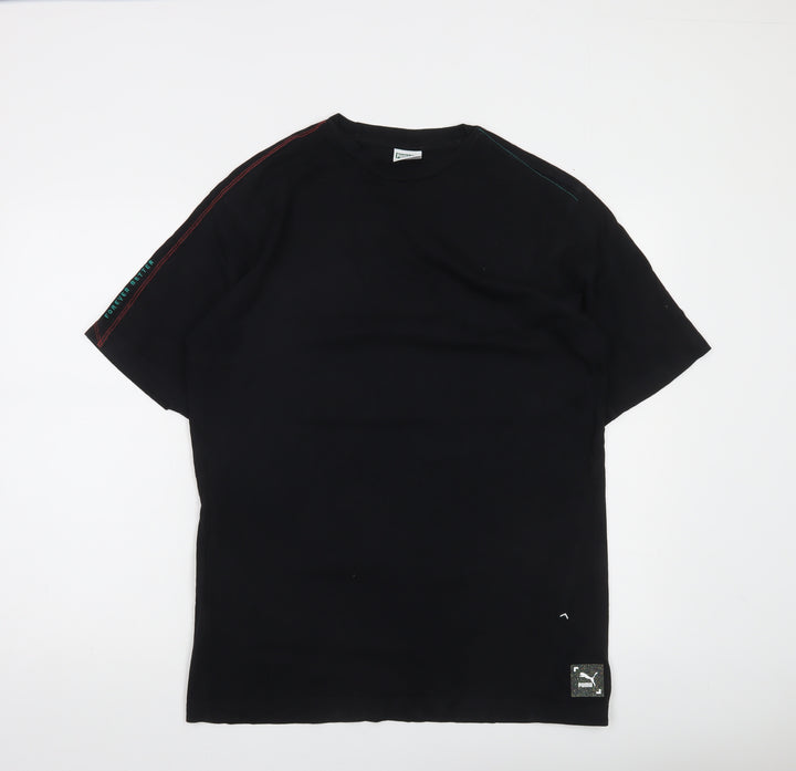 Puma Men's Black Short Sleeve Cotton Crew Neck T-Shirt Size S