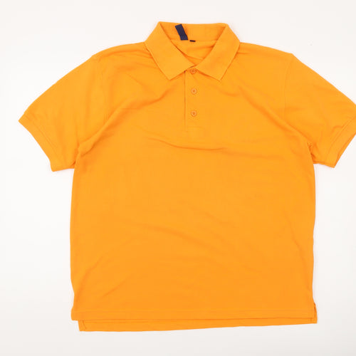 Jack & Danny's Men's Orange Short Sleeve Regular Fit Polo Shirt L