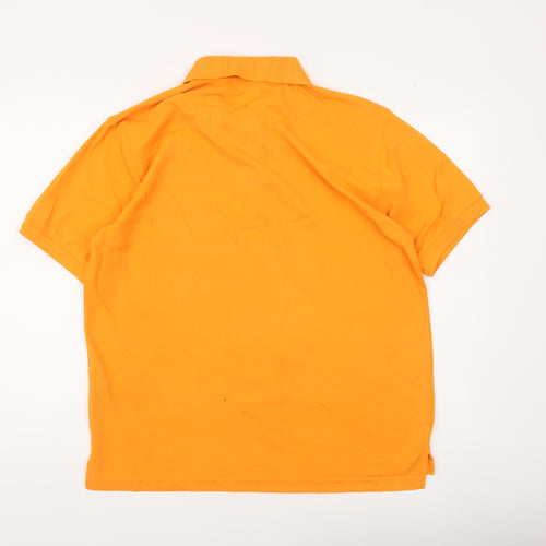Jack & Danny's Men's Orange Short Sleeve Regular Fit Polo Shirt L