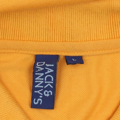 Jack & Danny's Men's Orange Short Sleeve Regular Fit Polo Shirt L