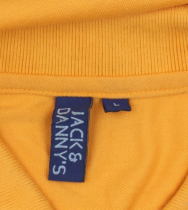 Jack & Danny's Men's Orange Short Sleeve Regular Fit Polo Shirt L