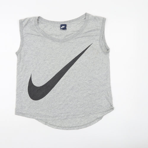 Nike Women's Grey Sleeveless Tank Top L Sports Jersey