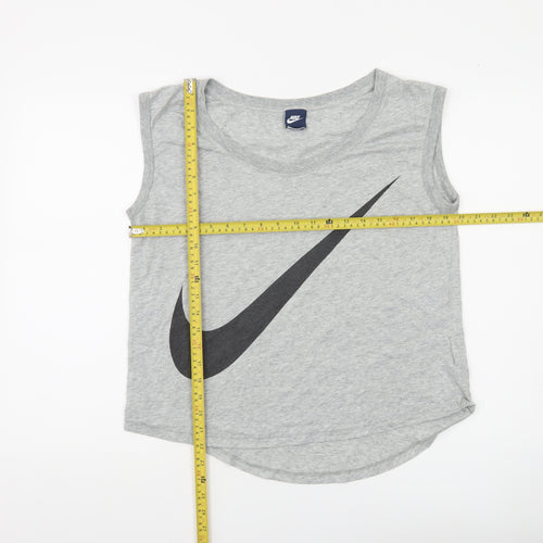 Nike Women's Grey Sleeveless Tank Top L Sports Jersey