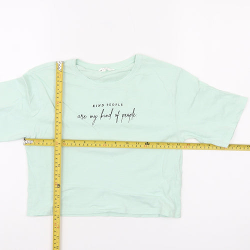 Candy Couture Girls Green Cropped Graphic T-Shirt 10 Years