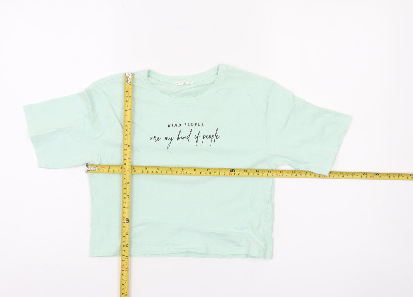 Candy Couture Girls Green Cropped Graphic T-Shirt 10 Years