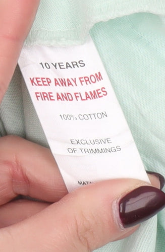 Candy Couture Girls Green Cropped Graphic T-Shirt 10 Years