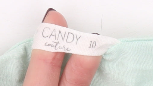 Candy Couture Girls Green Cropped Graphic T-Shirt 10 Years