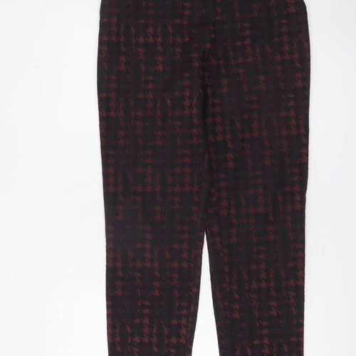 Monsoon Women's Black & Brown Check Tapered Trousers Size 10