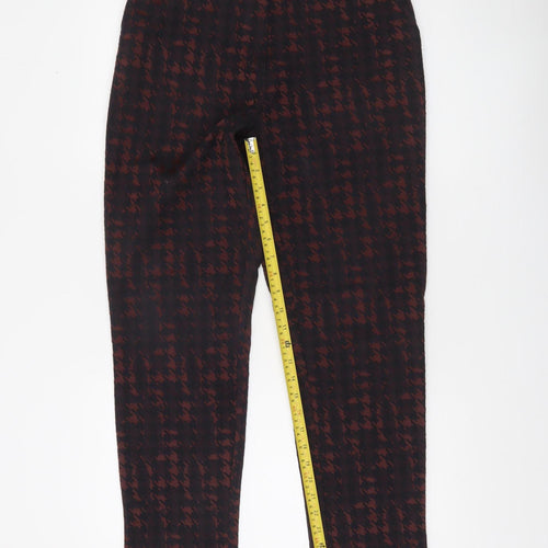 Monsoon Women's Black & Brown Check Tapered Trousers Size 10