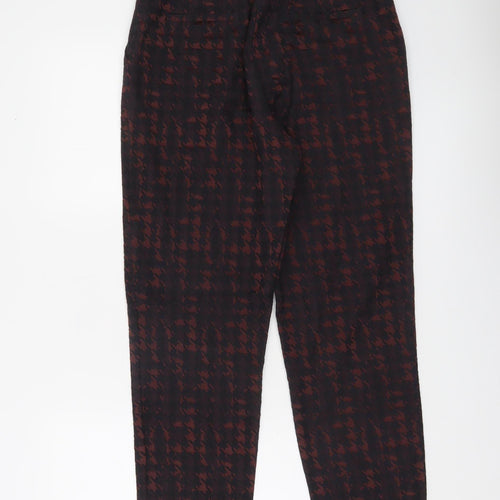 Monsoon Women's Black & Brown Check Tapered Trousers Size 10