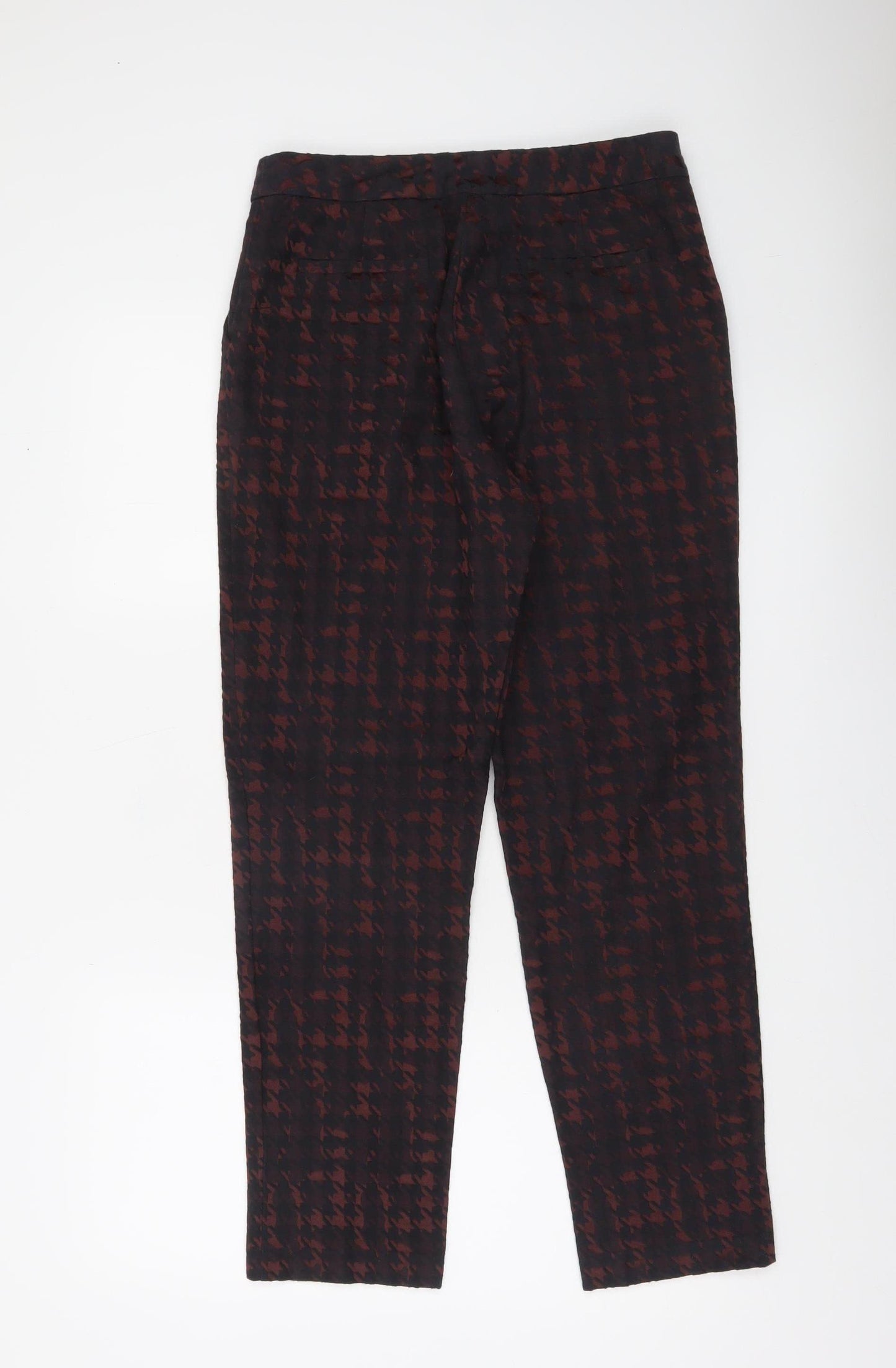 Monsoon Women's Black & Brown Check Tapered Trousers Size 10