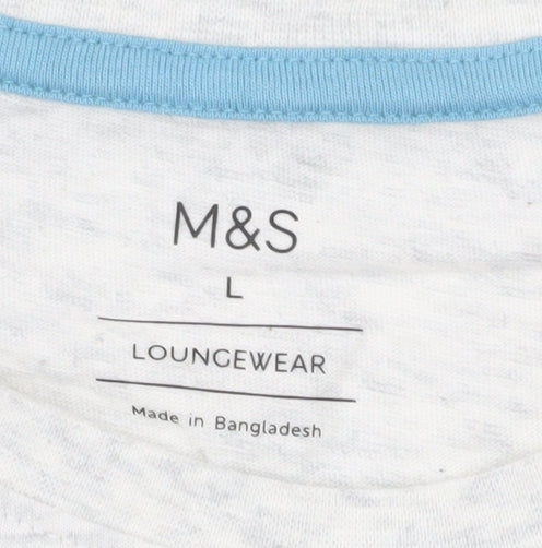 Marks and Spencer Men's Grey L Papa Bear Lounge Pyjama Top Loungewear