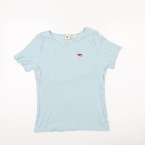 Levi's Women's Blue Basic Cotton T-Shirt Size L Short Sleeve