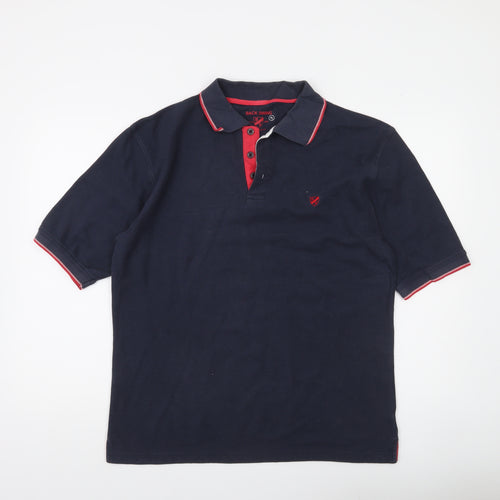Back Swing Men's Blue Polo Shirt XL Cotton Blend Casual Top