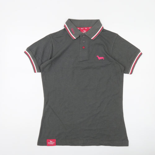 Stanley Vitality Womens Grey Polo Shirt Size M Short Sleeve Casual Top