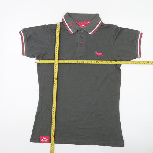 Stanley Vitality Womens Grey Polo Shirt Size M Short Sleeve Casual Top