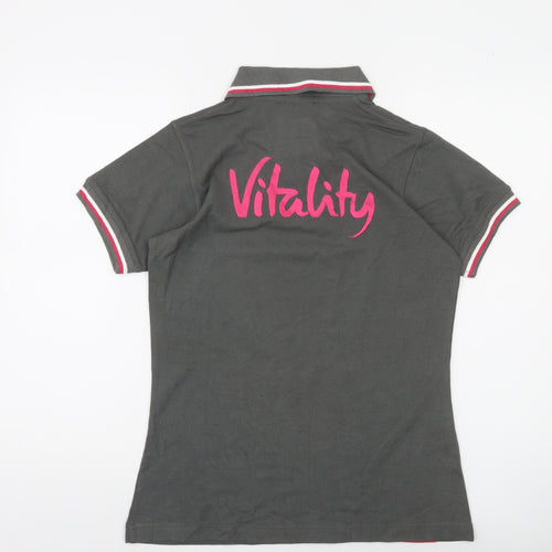 Stanley Vitality Womens Grey Polo Shirt Size M Short Sleeve Casual Top