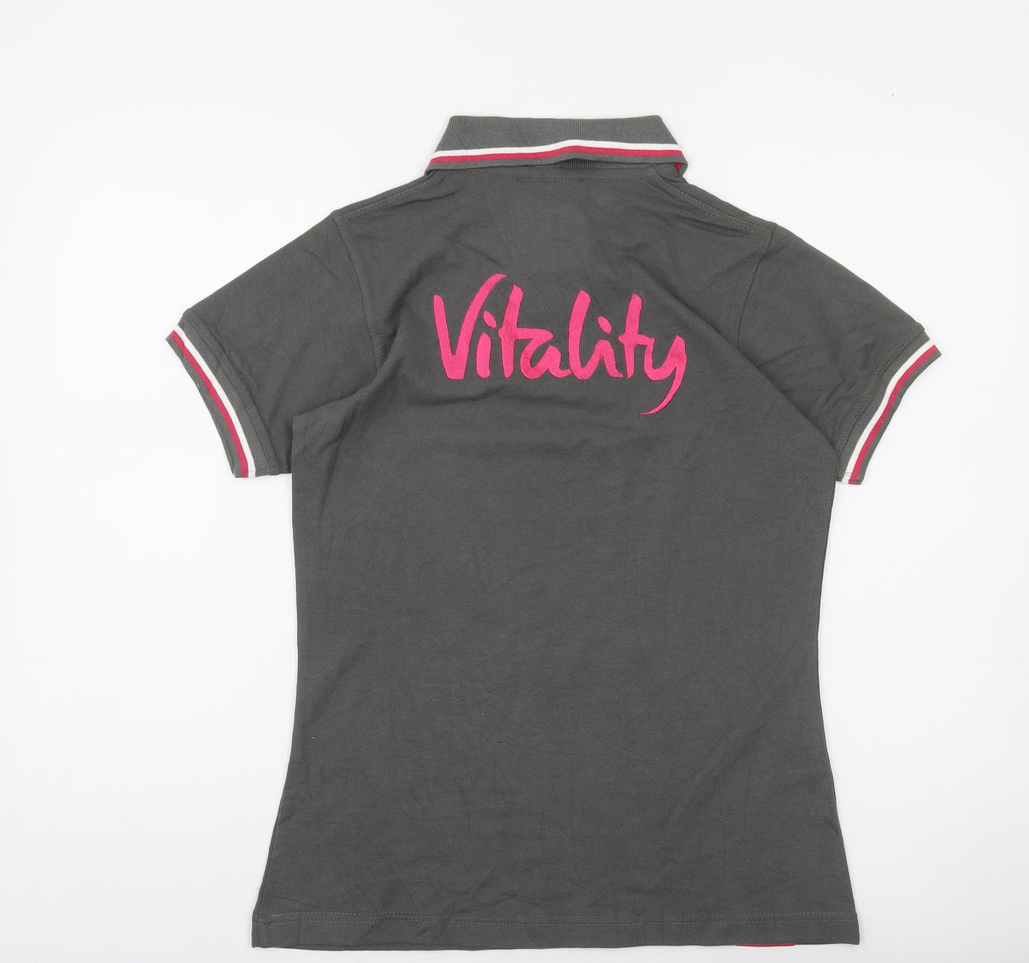 Stanley Vitality Womens Grey Polo Shirt Size M Short Sleeve Casual Top