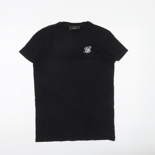 SikSilk Men's Black XS Slim Fit Stretch Jersey T-Shirt