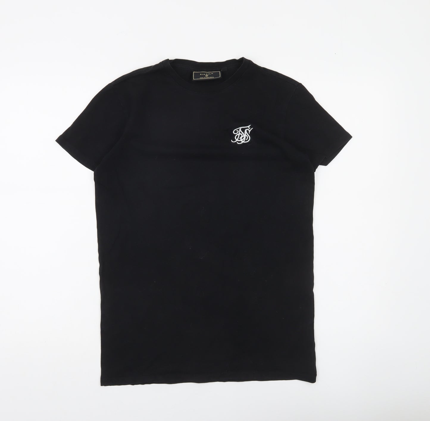 SikSilk Men's Black XS Slim Fit Stretch Jersey T-Shirt