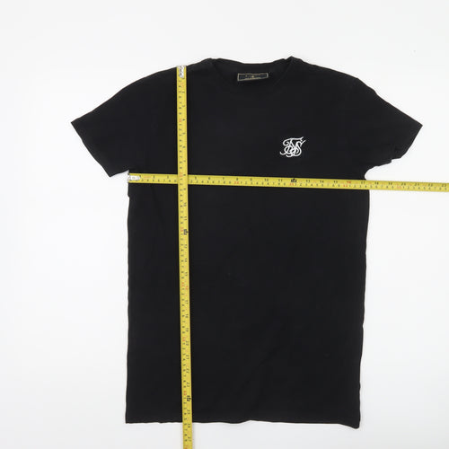 SikSilk Men's Black XS Slim Fit Stretch Jersey T-Shirt