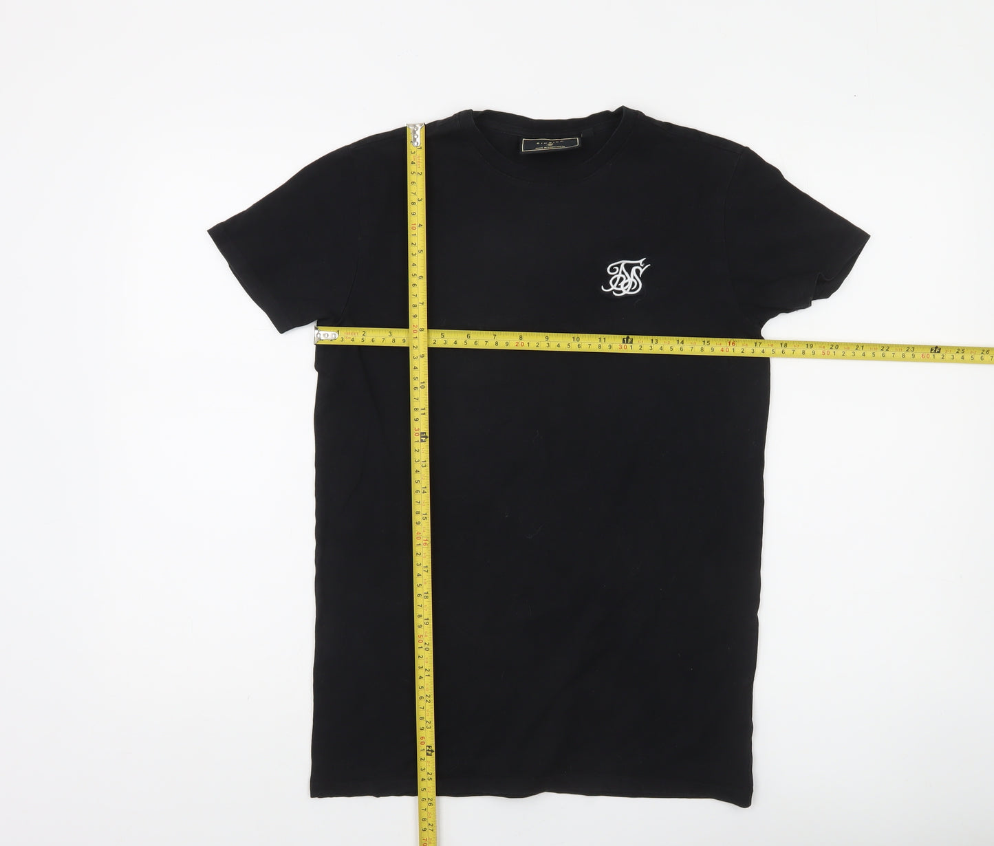 SikSilk Men's Black XS Slim Fit Stretch Jersey T-Shirt