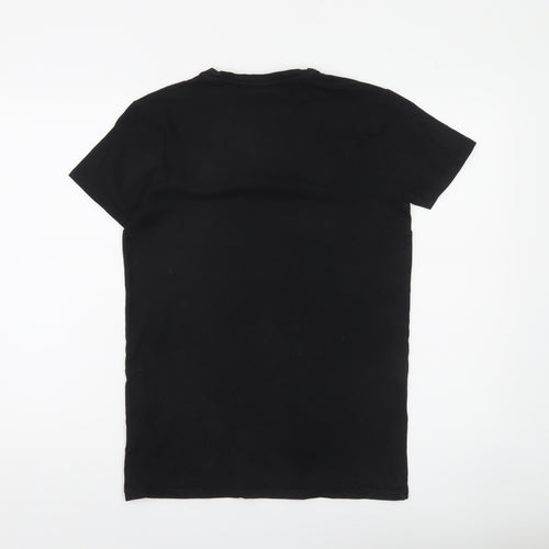 SikSilk Men's Black XS Slim Fit Stretch Jersey T-Shirt