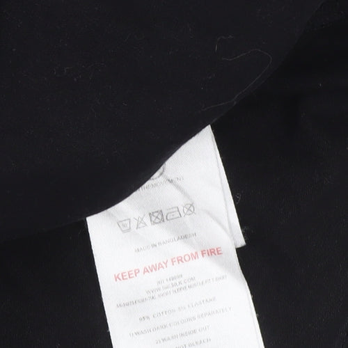 SikSilk Men's Black XS Slim Fit Stretch Jersey T-Shirt