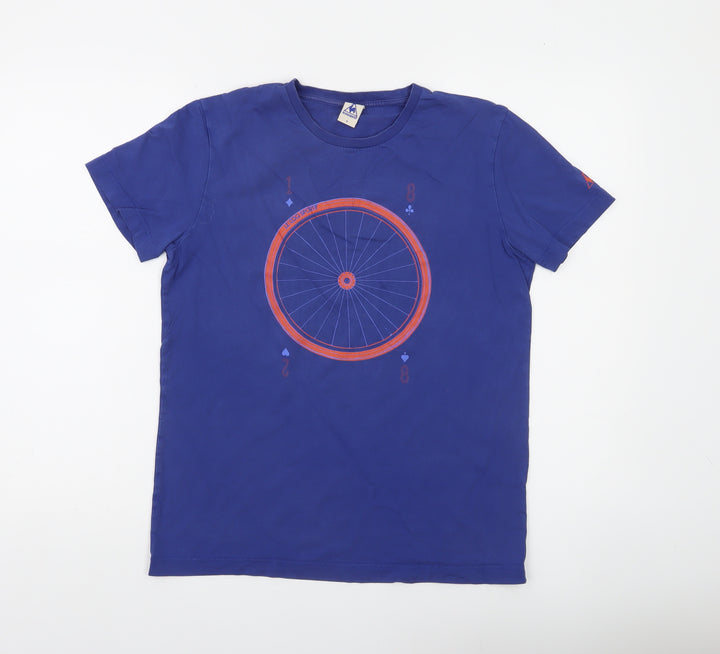 Le Coq Sportif Men’s Blue Graphic Cotton T-Shirt Size S