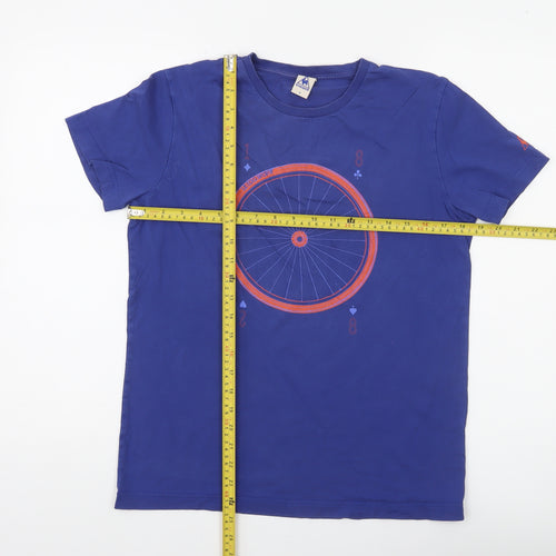 Le Coq Sportif Men’s Blue Graphic Cotton T-Shirt Size S
