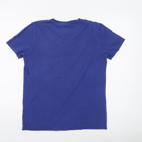 Le Coq Sportif Men’s Blue Graphic Cotton T-Shirt Size S