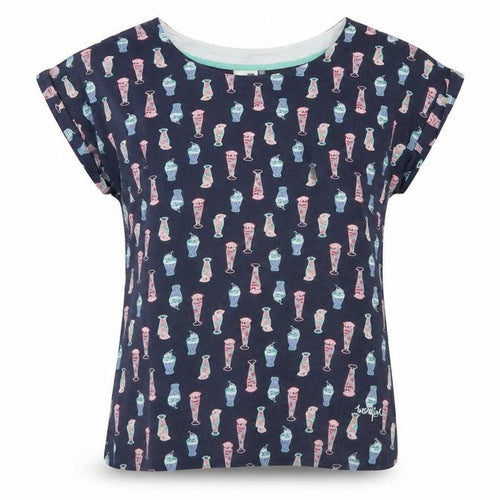 Weird Fish Women's Blue Vase Print Cotton T-Shirt Size 12