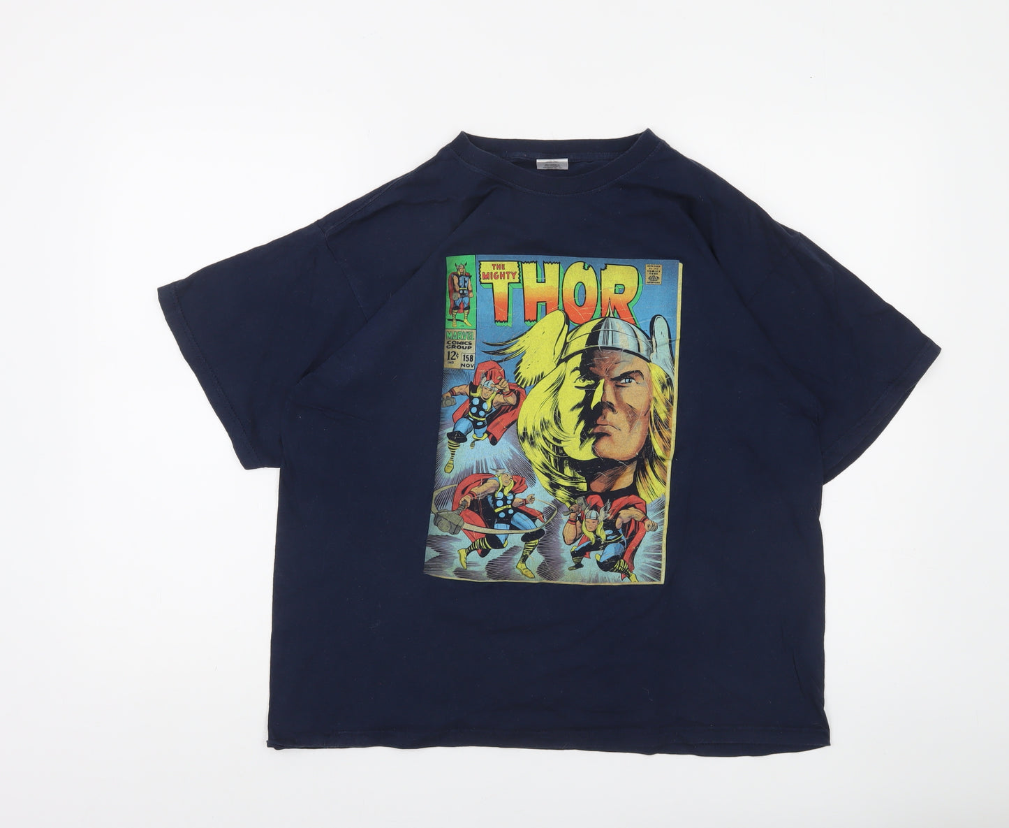 Marvel Men’s Blue Thor Comic Graphic Print T-Shirt XL