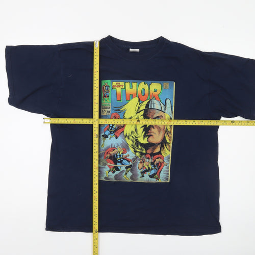 Marvel Men’s Blue Thor Comic Graphic Print T-Shirt XL