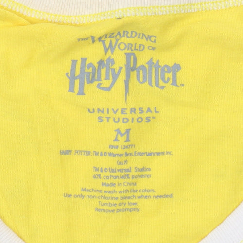 Harry Potter Hufflepuff Women’s Yellow V-Neck Slim Fit T-Shirt M