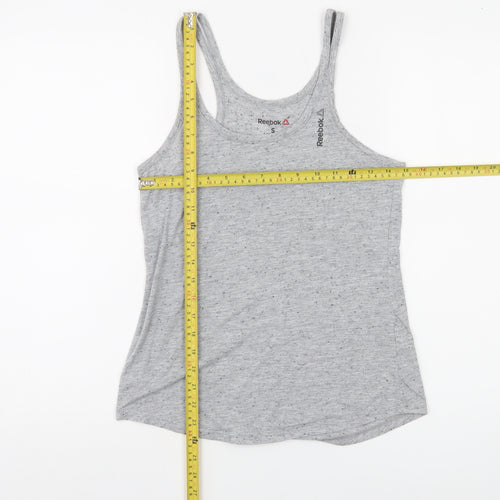 Reebok Womens Grey Small Racerback Tank Top Soft Jersey Activewear