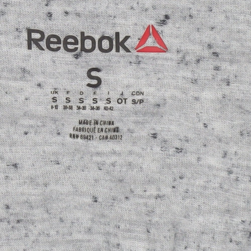 Reebok Womens Grey Small Racerback Tank Top Soft Jersey Activewear