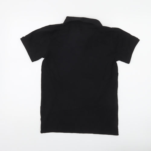Next Boys Black Polo Shirt 12 Years Collared Jersey Cotton Stretch Casual