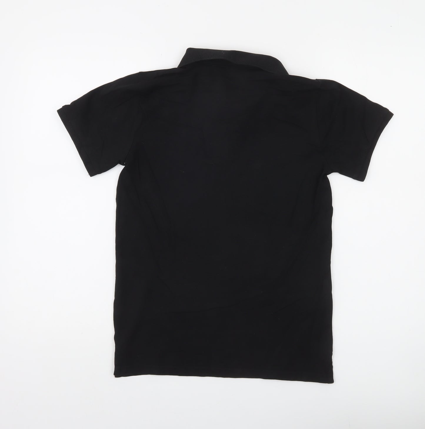 Next Boys Black Polo Shirt 12 Years Collared Jersey Cotton Stretch Casual