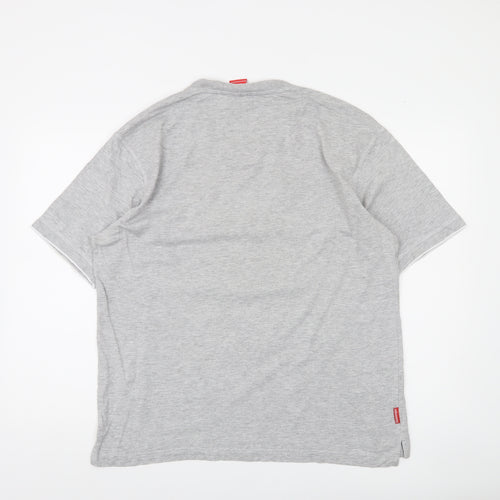 Slazenger Men's Grey V-Neck Short Sleeve T-Shirt L Classic Fit