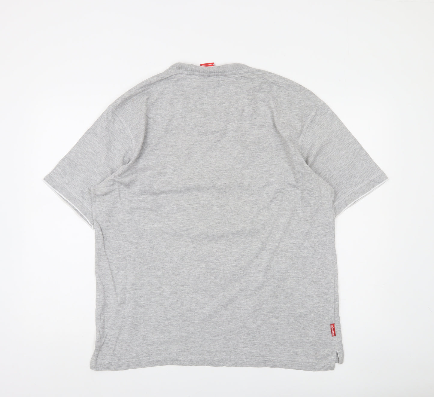 Slazenger Men's Grey V-Neck Short Sleeve T-Shirt L Classic Fit
